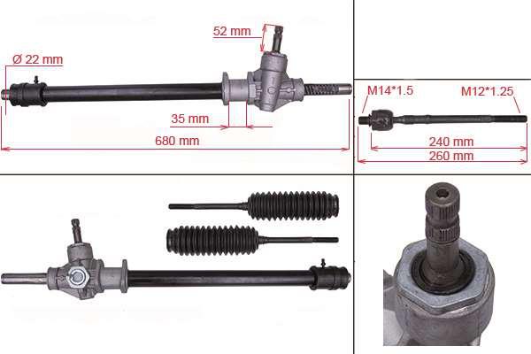 Рулевая рейка Subaru Justy III  2003-,  Suzuki Ignis II 2003-,  Suzuki Wagon R+  2000-, R1672