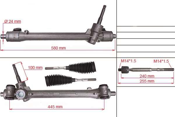 Рулевая рейка Citroen C1  2005-,  Peugeot 107 2005-,  Toyota Aygo  2005-2014, R0413