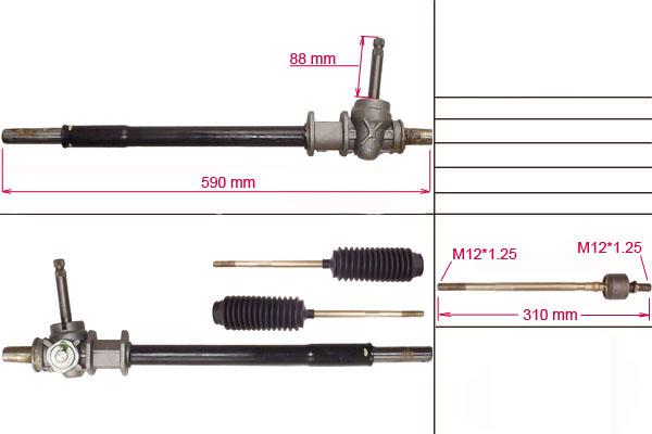 Рулевая рейка Honda CRX  1992-1998,  Honda Civic I,II,III  1983-1995,  Rover 400  1990-1998, R0708